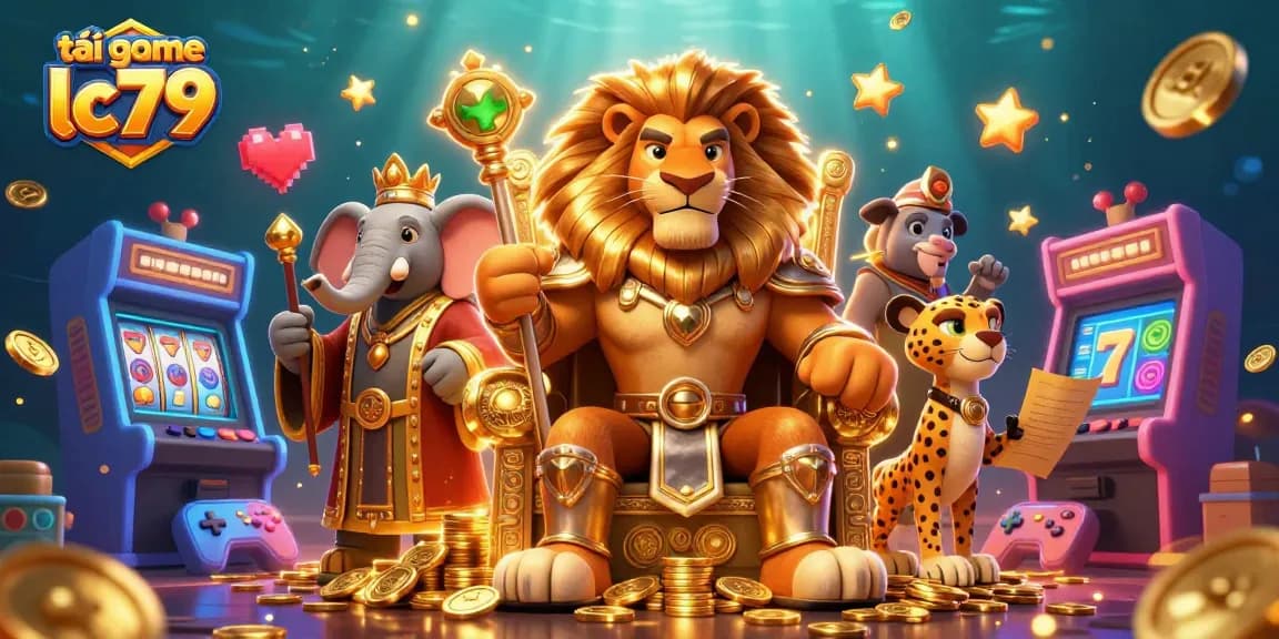 Tải game lc79 với kho game hấp dẫn và vị vua sư tử trên ngai vàng vàng.