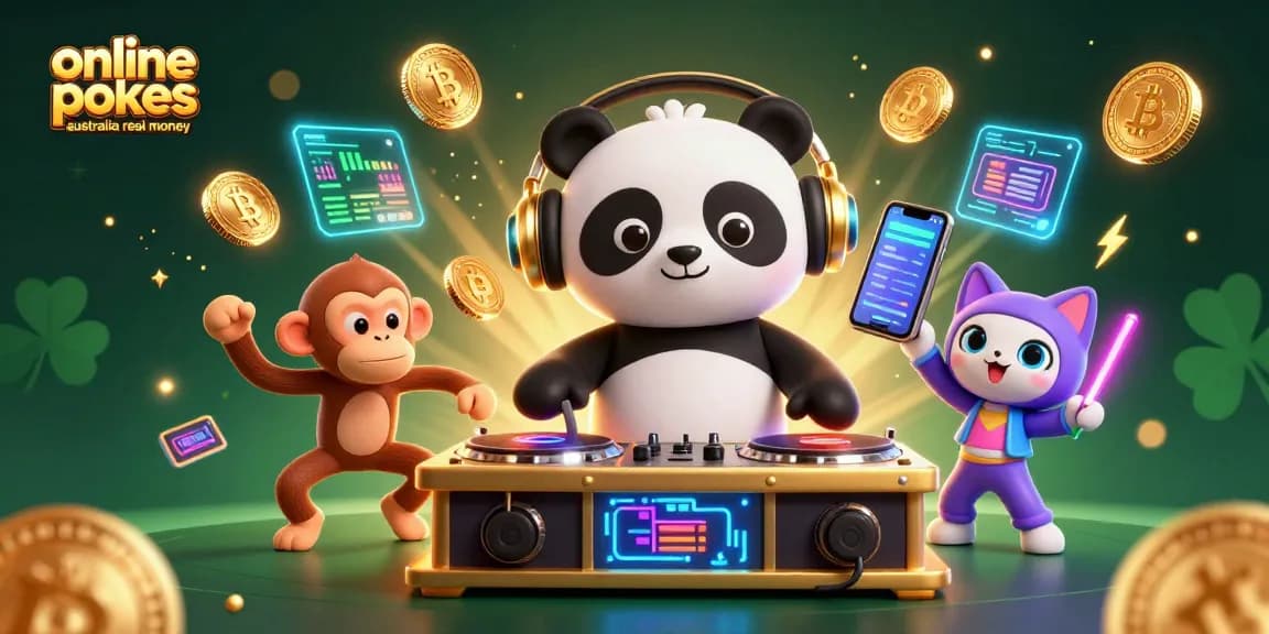 Experience the excitement of online pokies Australia real money with vibrant characters and crypto elements.