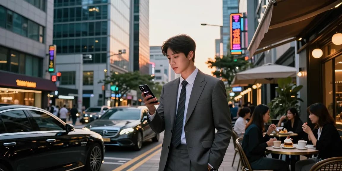 강남 세이렌의 세련된 도시 풍경과 현대적인 라이프스타일을 보여주는 장면