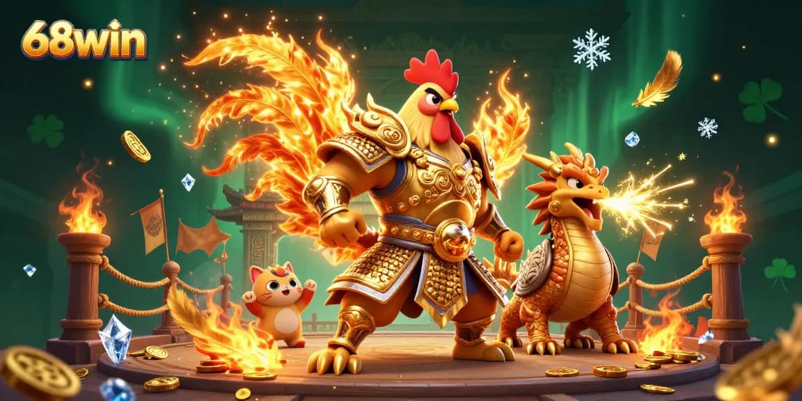 Experience thrilling moments with 68win's exciting casino games in this dynamic illustration.