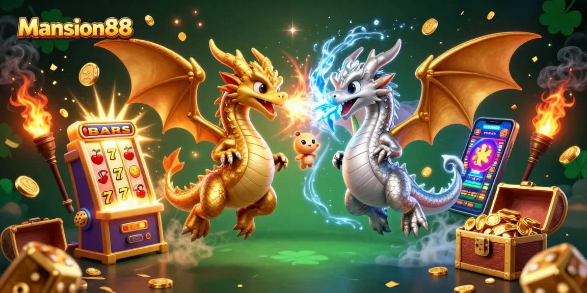 Experience exciting gameplay at Mansion88 with dragons and dazzling casino elements.