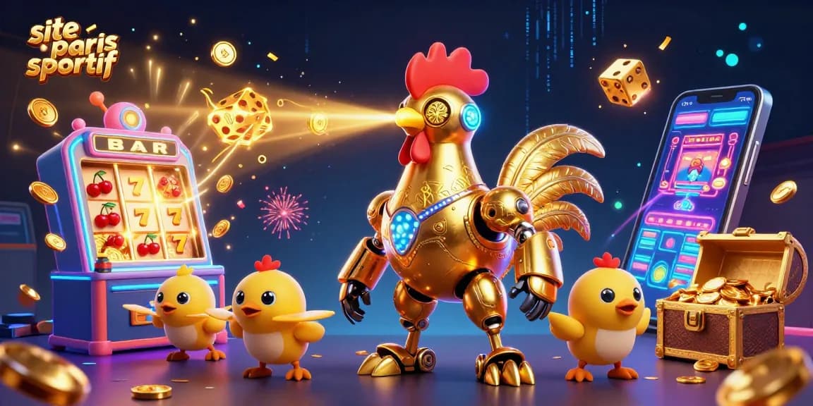 Vivez l'excitation du site paris sportif avec un robot coq laser et des drones qui illuminent le casino.