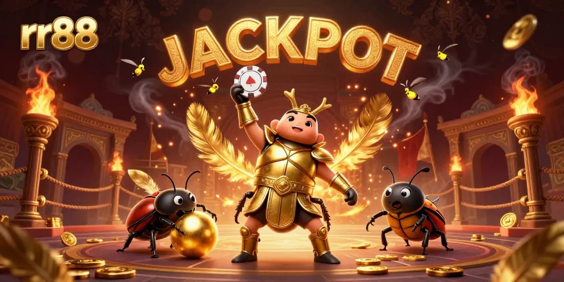 Experience the thrill of rr88 with a victorious beetle champion at the casino.