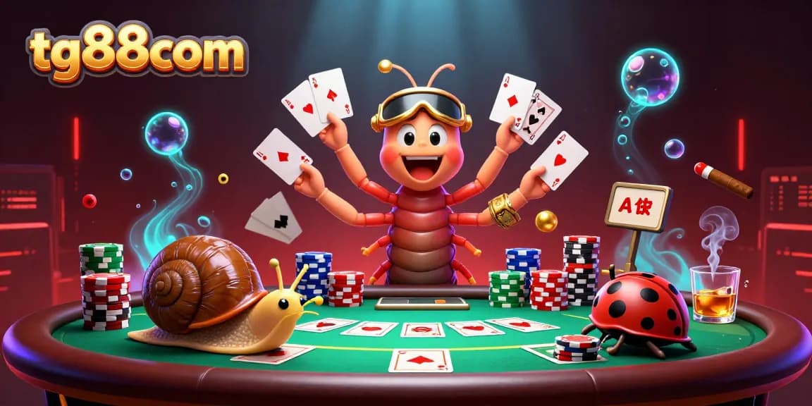 Engage with tg88com's thrilling poker experience featuring a unique dealer and vibrant game elements.
