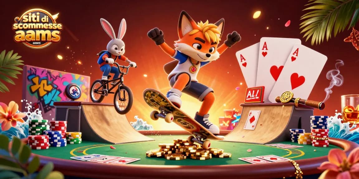 Scommetti sui migliori siti di scommesse non AAMS con divertenti personaggi 3D in un'atmosfera vivace.