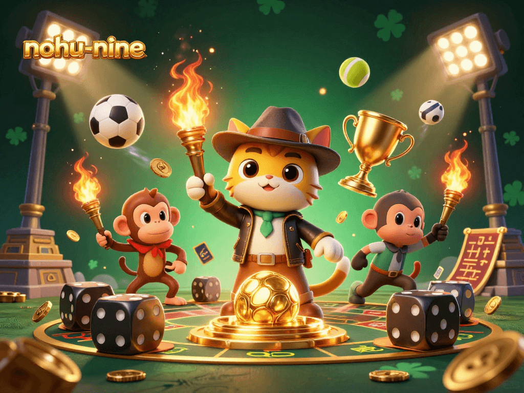 Experience thrilling gameplay with nohu-nine in an engaging 3D casino scene filled with excitement.