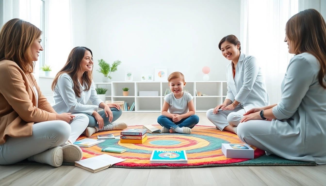 Child receiving ABA therapy in Troy, engaged and supported by therapists in a bright, welcoming environment.