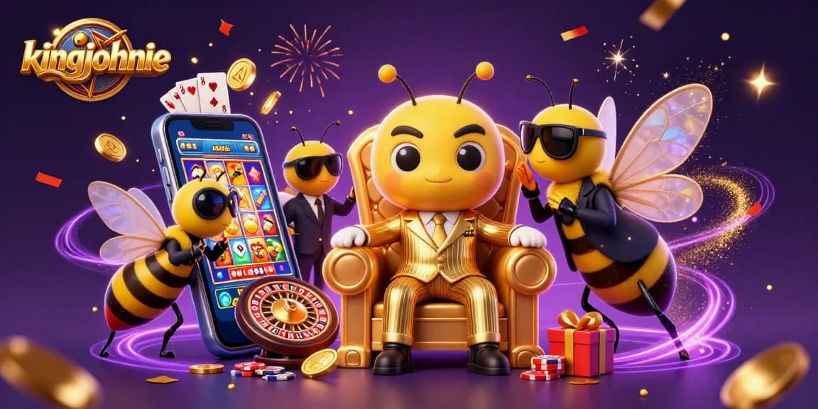 Play exciting games like slots with kingjohnnie as a colorful casino scene comes to life!
