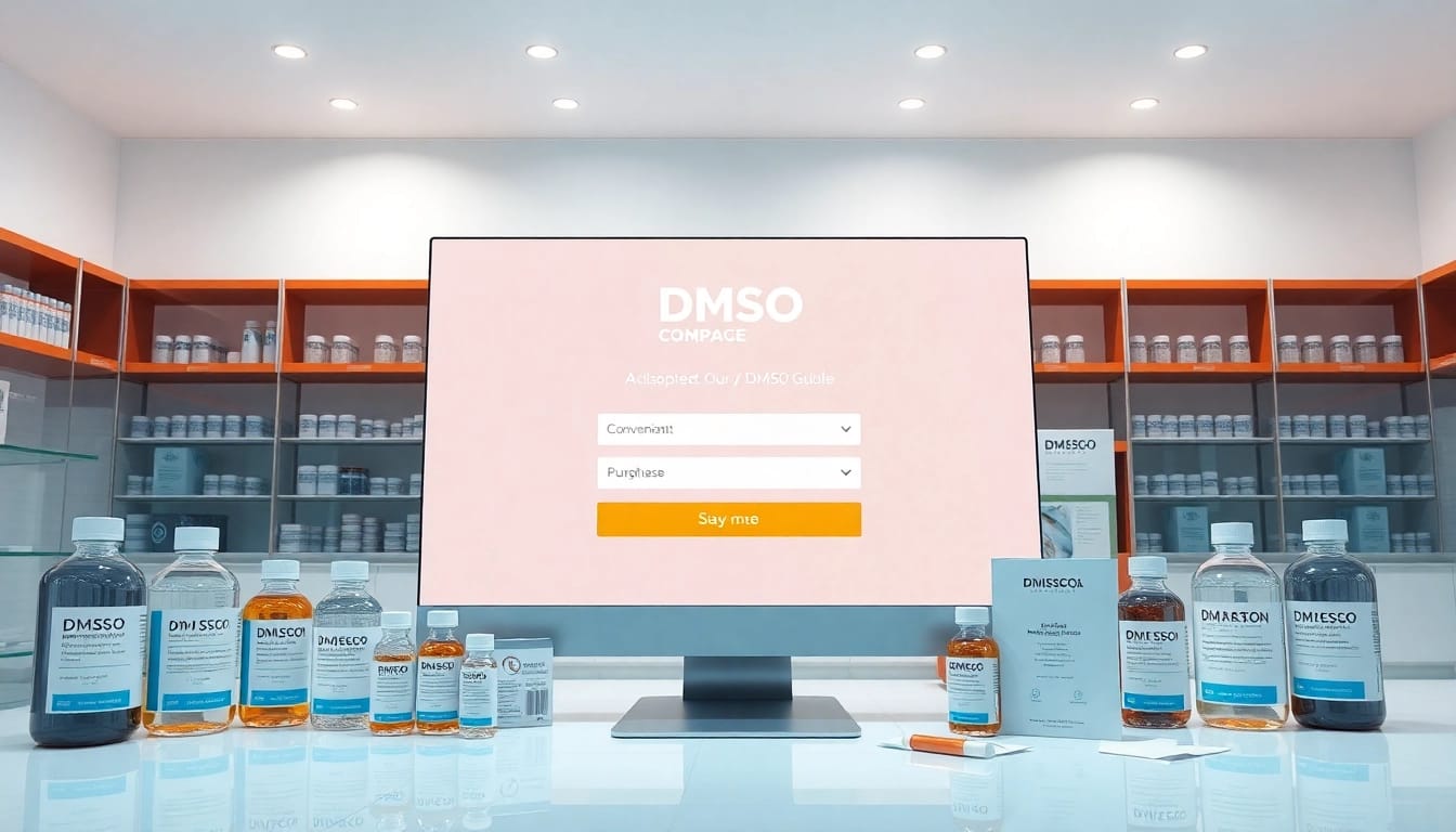 Streamlined dmso order workflow showing quality DMSO products and quick purchasing options.