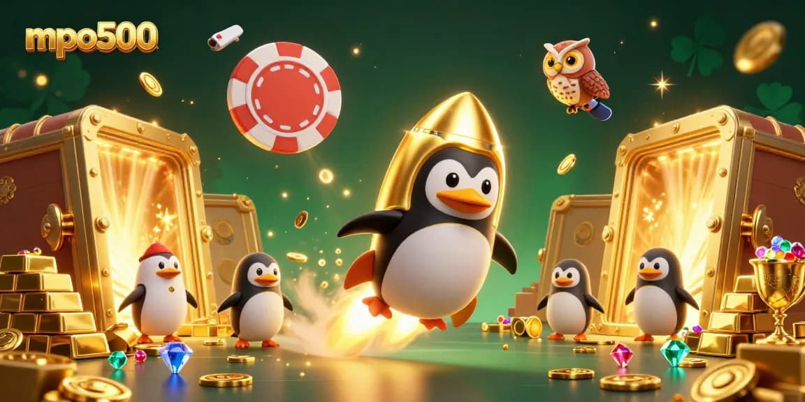 Engage in thrilling adventures at mpo500 while enjoying vibrant casino elements and treasures in this captivating scene.
