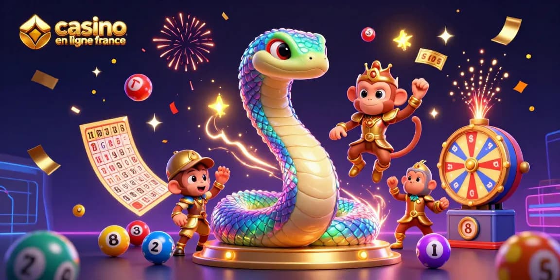 Vivez l'excitation des jeux au casino en ligne France avec cette scène colorée et interactive.