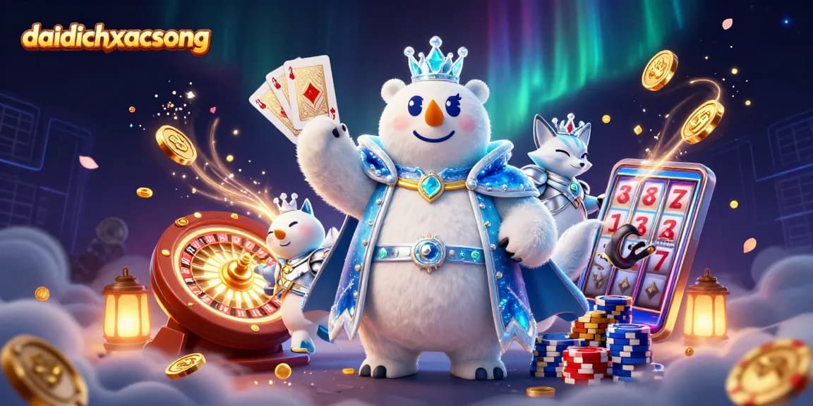 Engage in thrilling gameplay with daidichxacsong as animated characters come alive amidst casino elements.