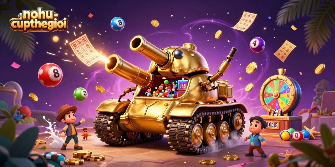 Experience the excitement of nohu-cupthegioi as a golden beetle tank reveals a lively casino scene.