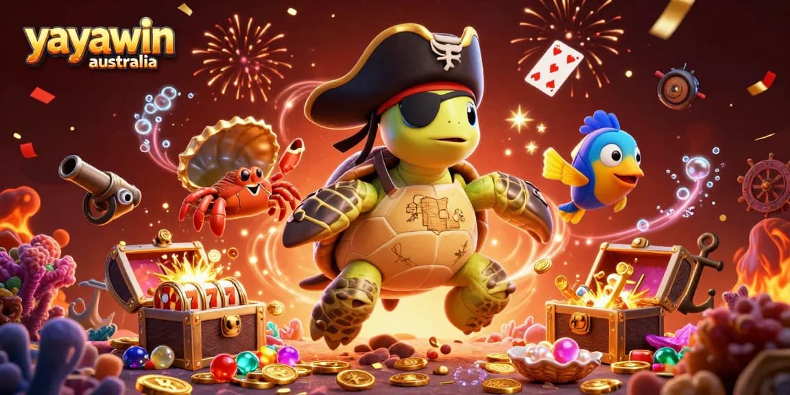 Experience the exciting world of Yayawin Australia with festive gaming elements and animated characters.