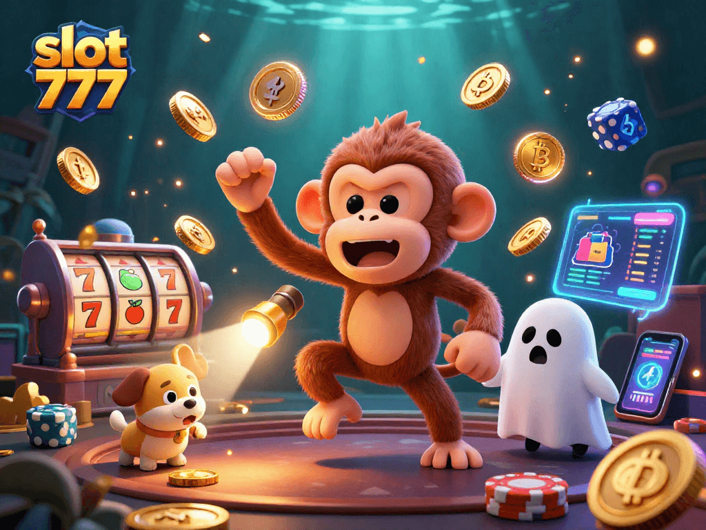 Spin slot 777 for gaming excitement with vivid casino characters in a haunted setting.