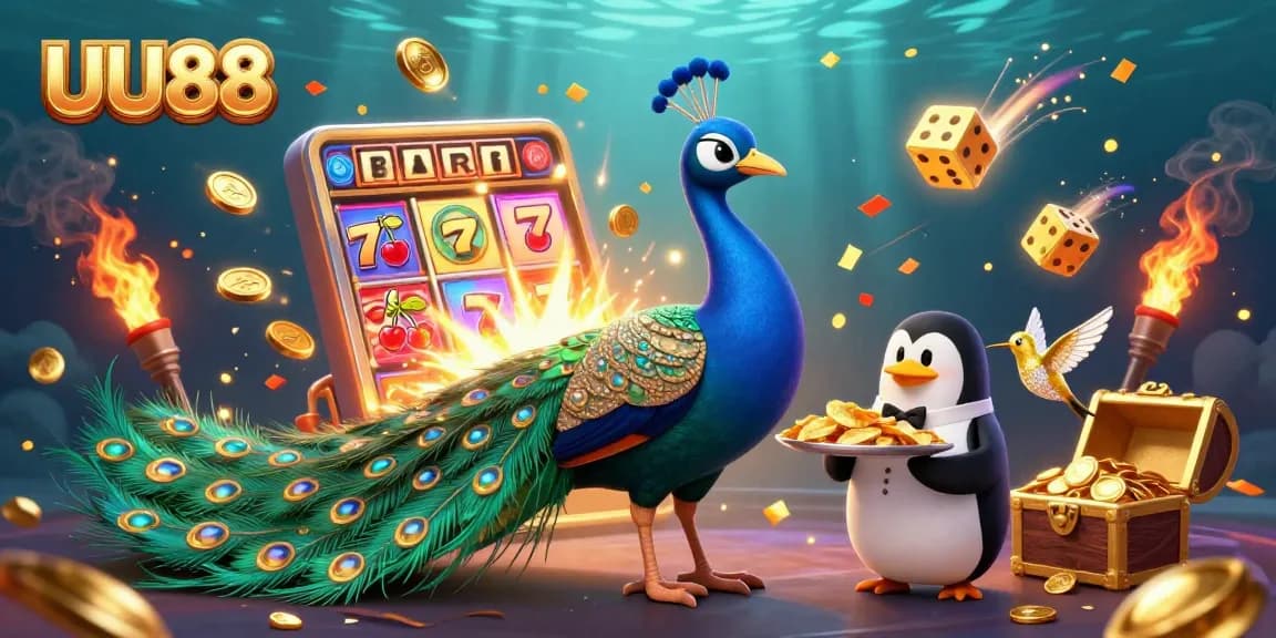 Win big with UU88 in an enchanting casino scene full of colorful games and characters.