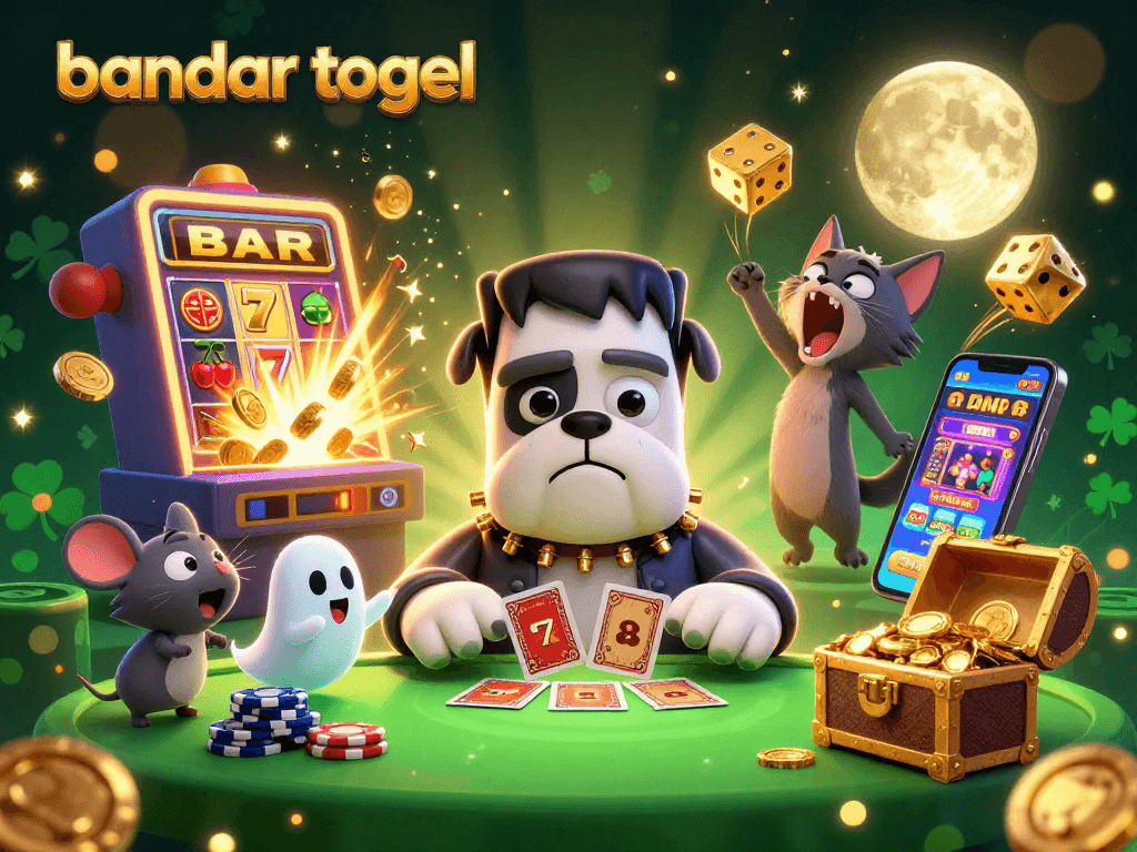 Experience thrilling gameplay at bandar togel with lively 3D characters and casino elements.
