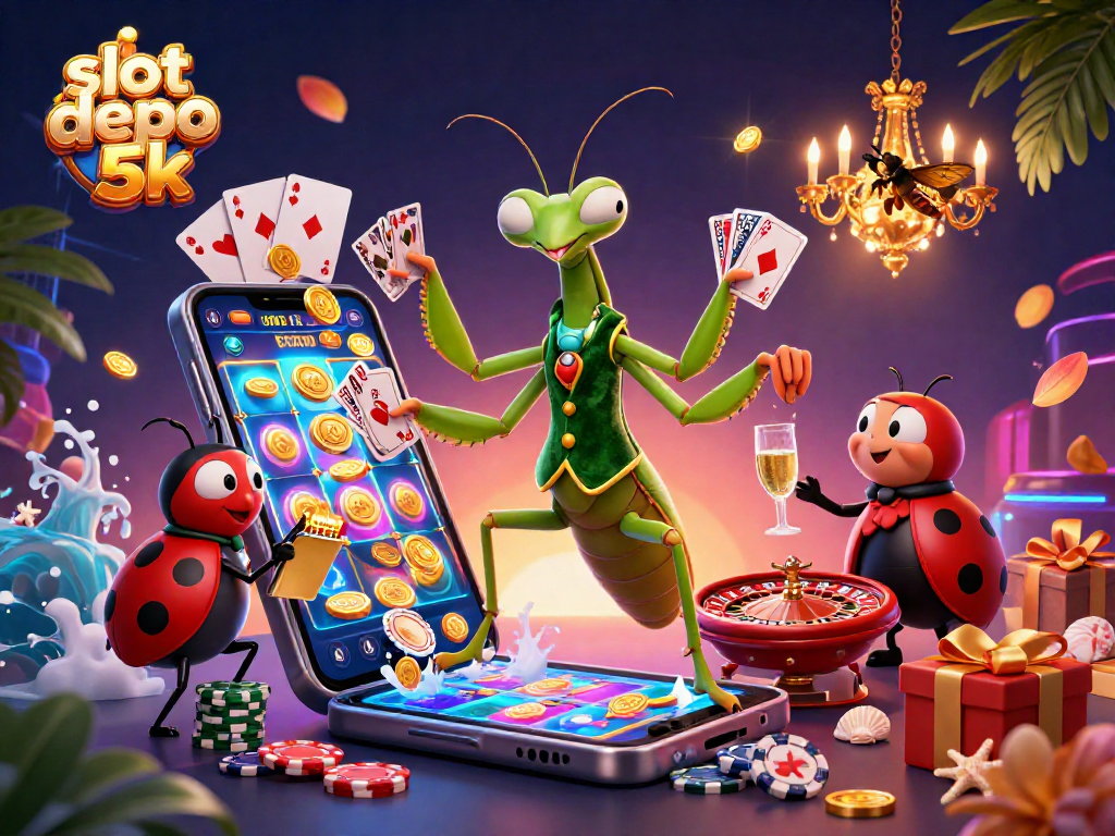 Engage in thrilling gameplay with slot depo 5k, featuring vibrant slot games and dynamic characters.