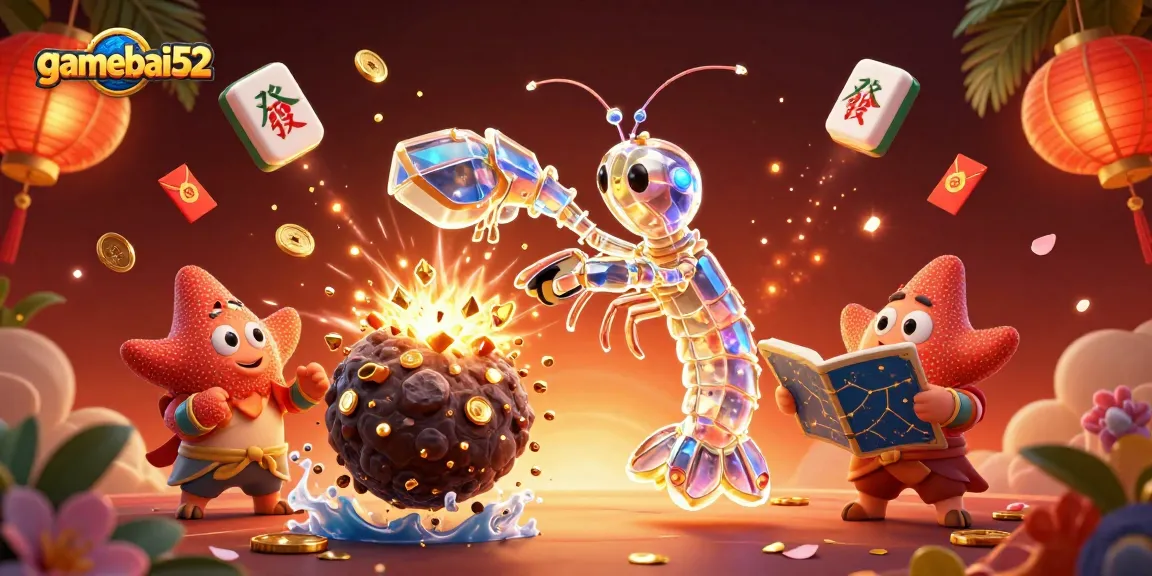 Experience the excitement with gamebai52 as the galactic samurai punches through an asteroid, revealing gems and coins.