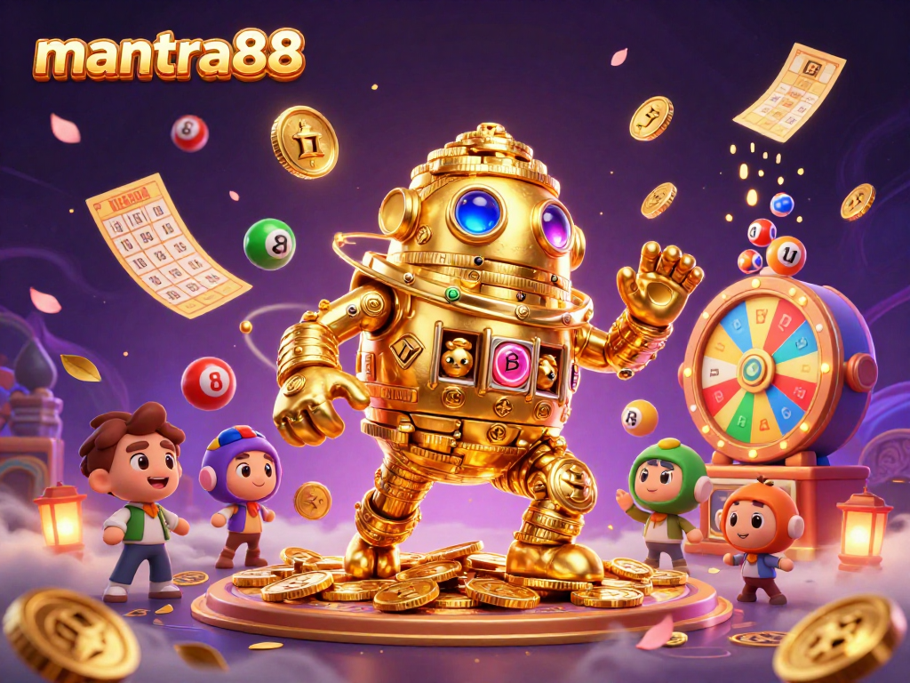 Experience thrilling gaming features at mantra88 with vibrant elements from lotto, bingo, and slot machines.