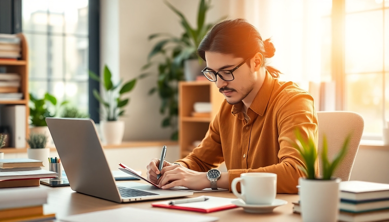 Your Most Productive Life depicted in a professional workspace showcasing an engaged individual.