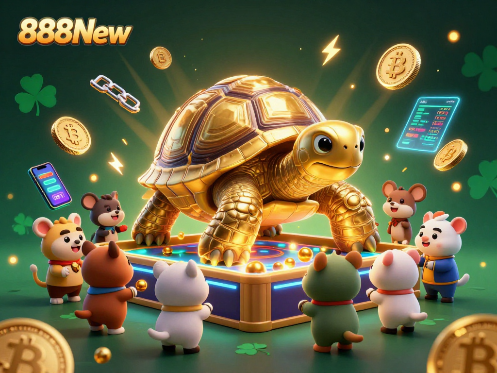 Experience exciting gameplay at 888New with crypto elements and vibrant casino visuals.