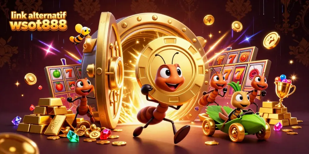 Ant tim berlari heist membawa chip poker emas jumbo di link alternatif wslot888