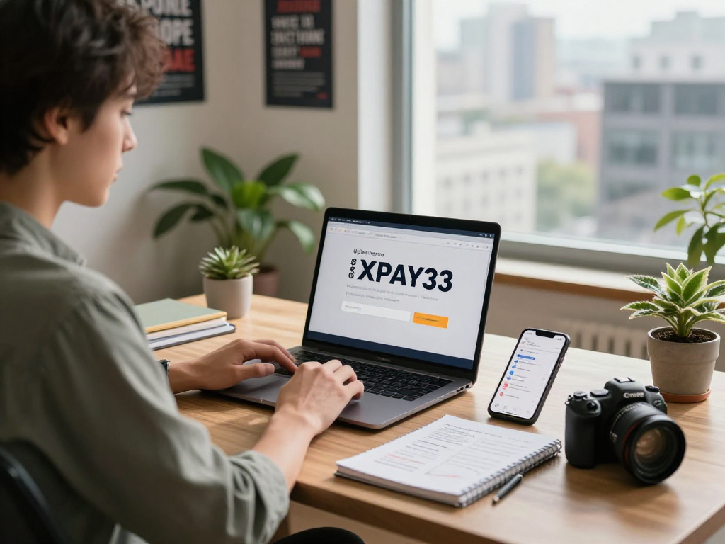 Individual studying XPAY33 strategies in a modern home office.