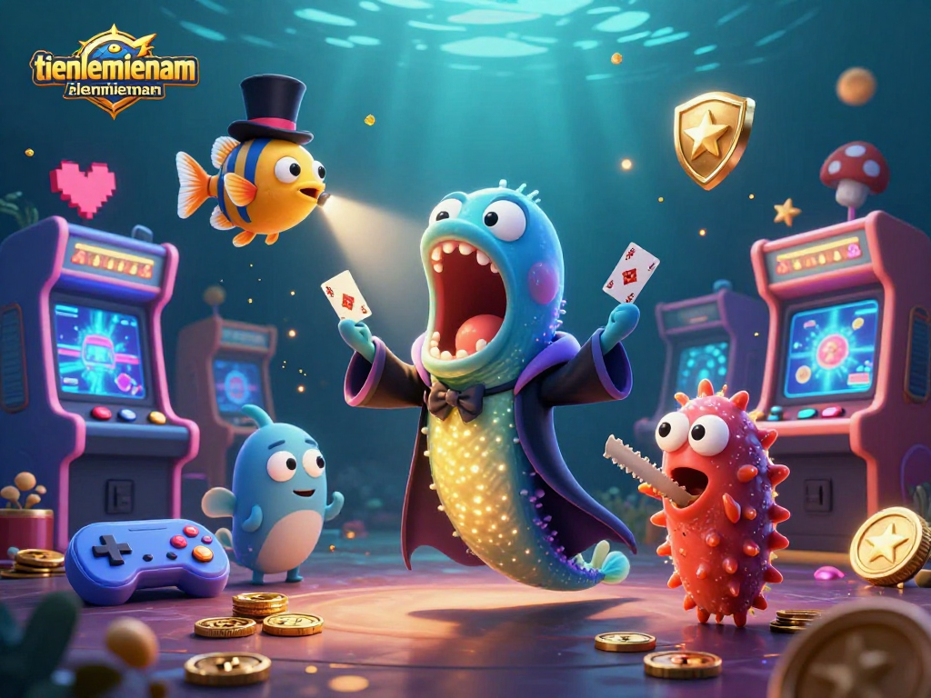 Master card tricks in monetized magic with tienlenmiennam's colorful casino-themed characters.