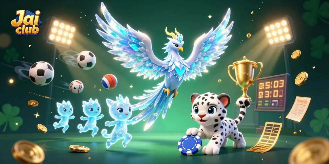 Experience thrilling gameplay at Jai club with vibrant casino characters and dynamic sports elements.
