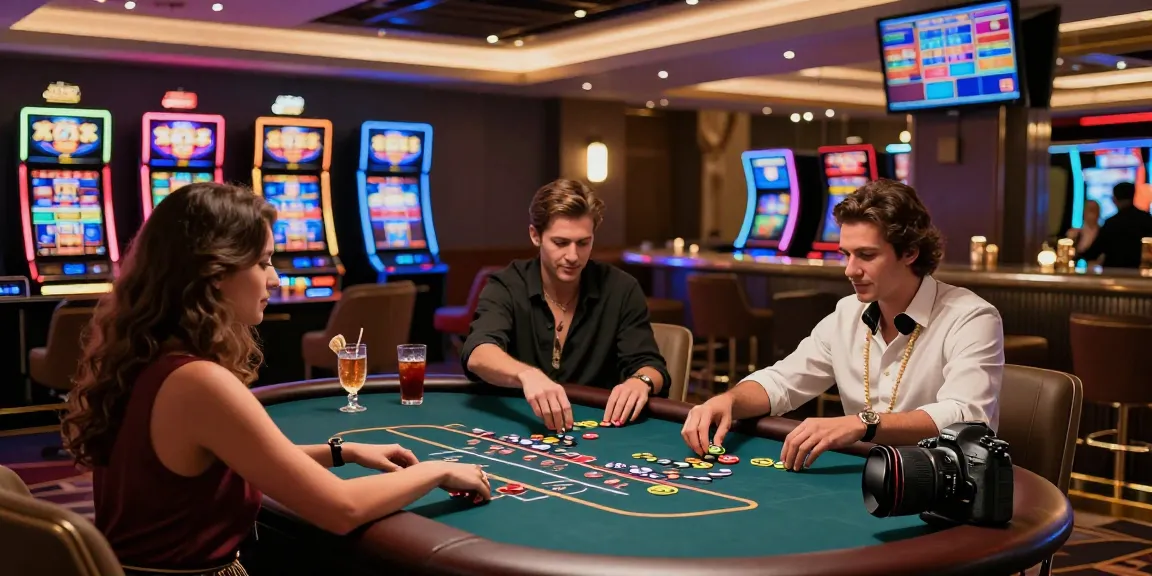 Link LUXURY777 di kasino mewah dengan pemain poker dan mesin slot berkilau.