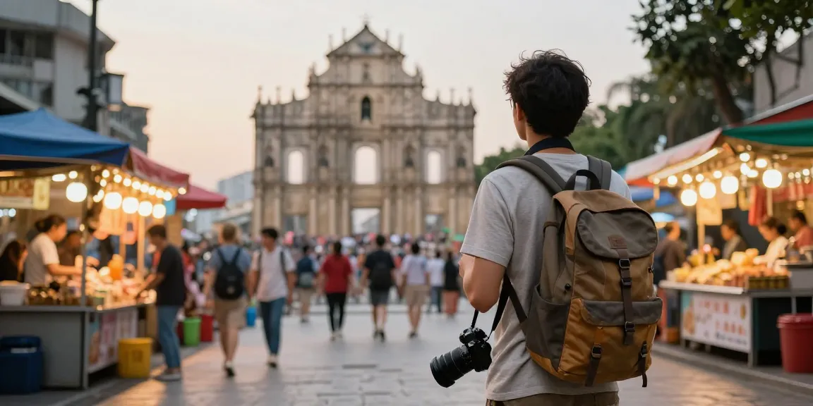 NAGA2000 traveler enjoying vibrant city exploration during golden hour.
