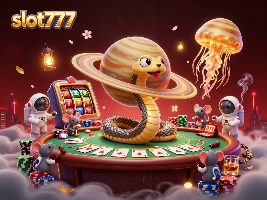 Experience thrilling gameplay at slot777 with spinning slot reels and vibrant casino elements.
