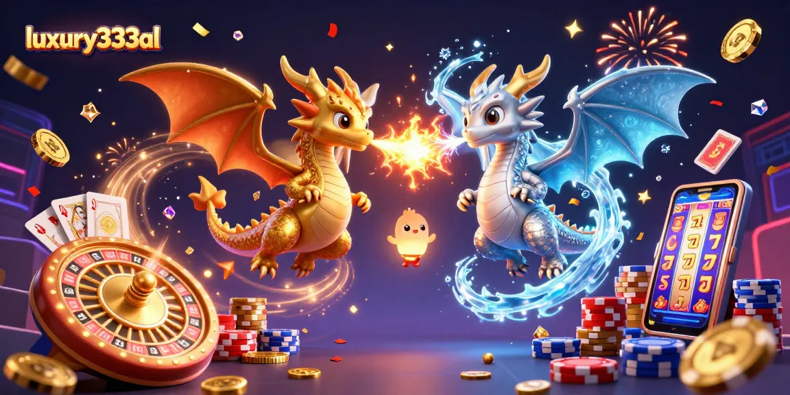 Experience the excitement at luxury333al with brave dragons amidst casino treasures and games.