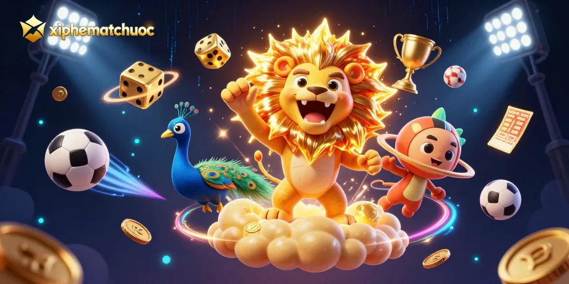 The xiphematchuoc game offers thrill with a 3D lion and competitive sports action.