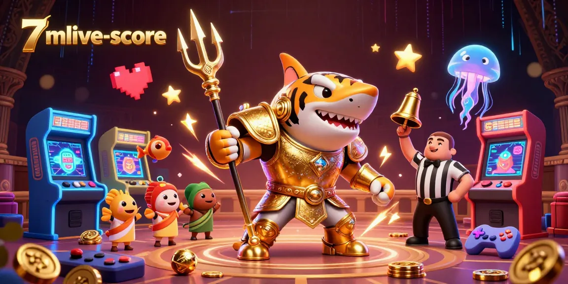 Engage with 7mlive-score through a vibrant underwater casino scene featuring exciting characters and game elements.