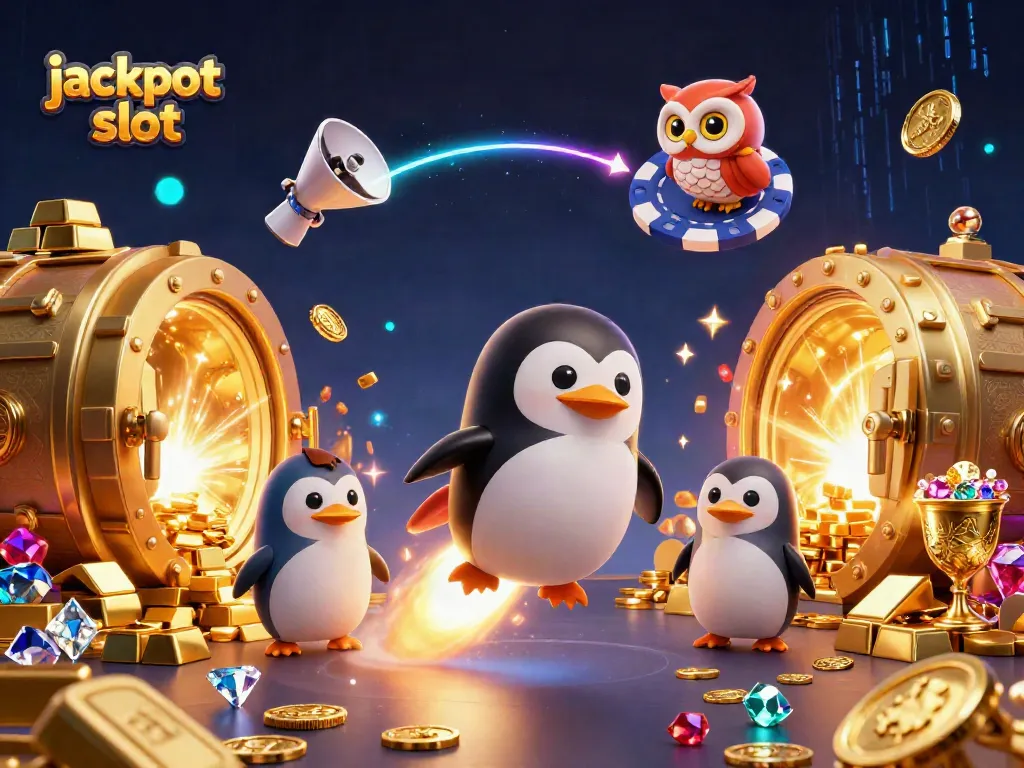 Spin the reels with a jackpot slot rocket-powered penguin in a dazzling casino universe.