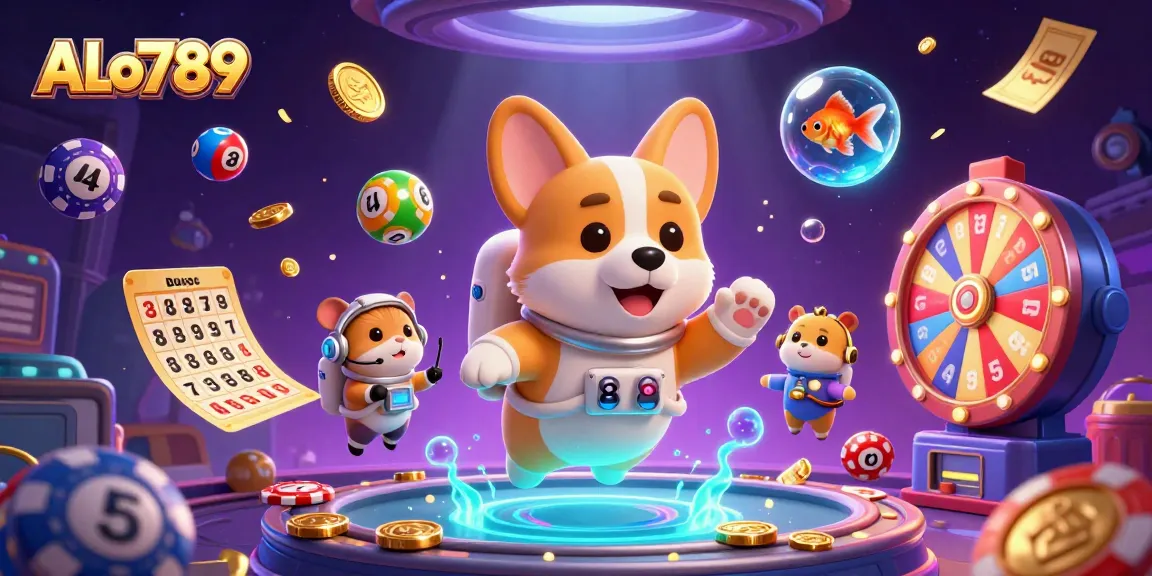 Experience vibrant gaming action with ALo789 in a cosmic casino setting.