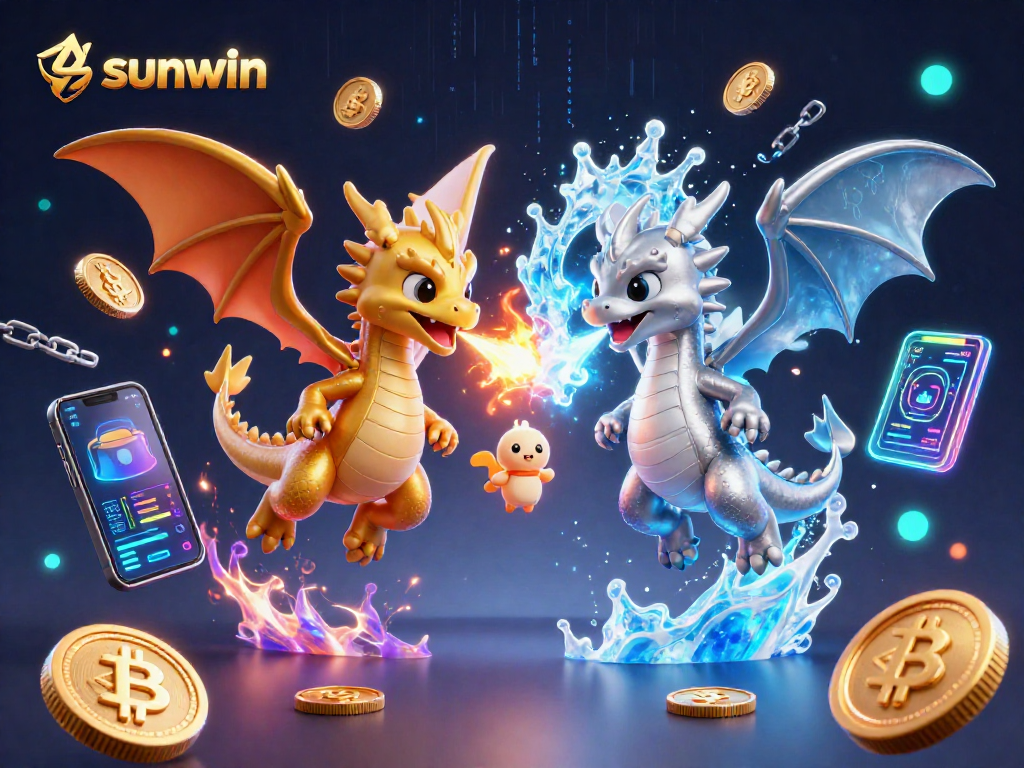 Experience thrilling gameplay with Sunwin's dynamic casino elements featuring dragons and crypto motifs.