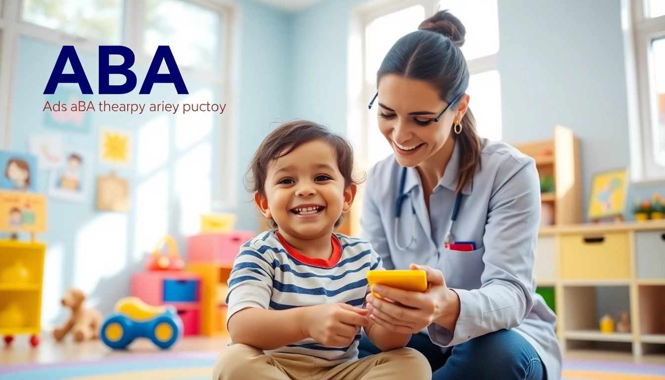 Child engaged in ABA therapy in Troy with a supportive therapist in a vibrant room.