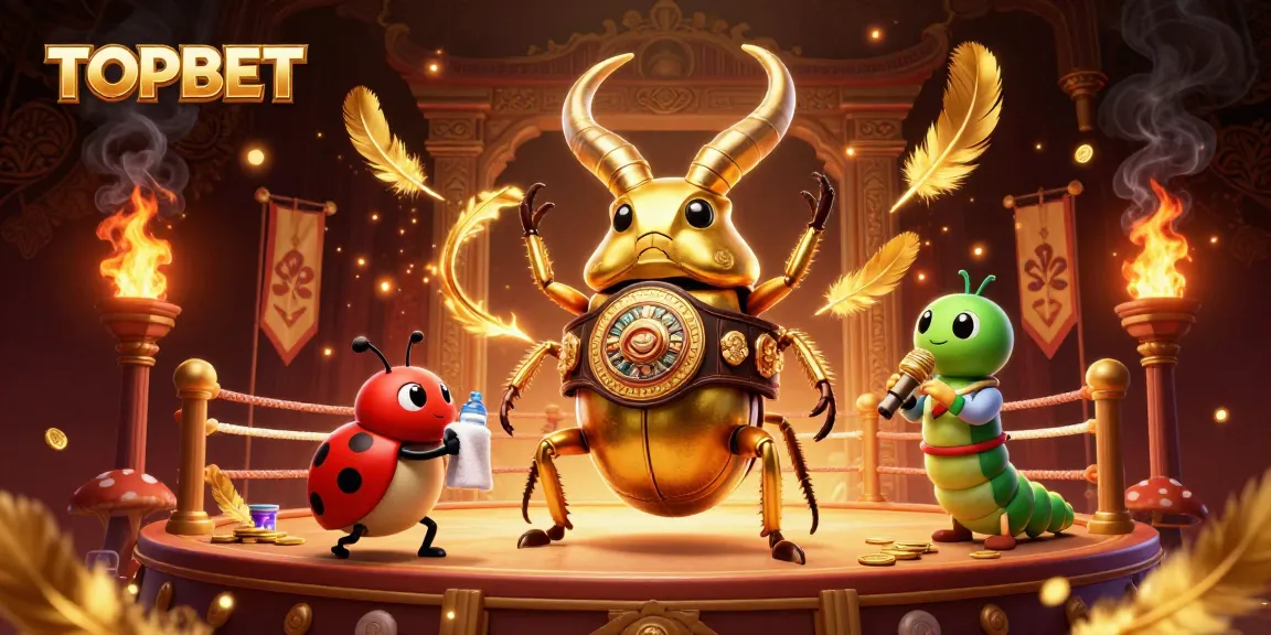 Experience thrilling gaming action at TOPBET with dynamic characters and vibrant casino elements.