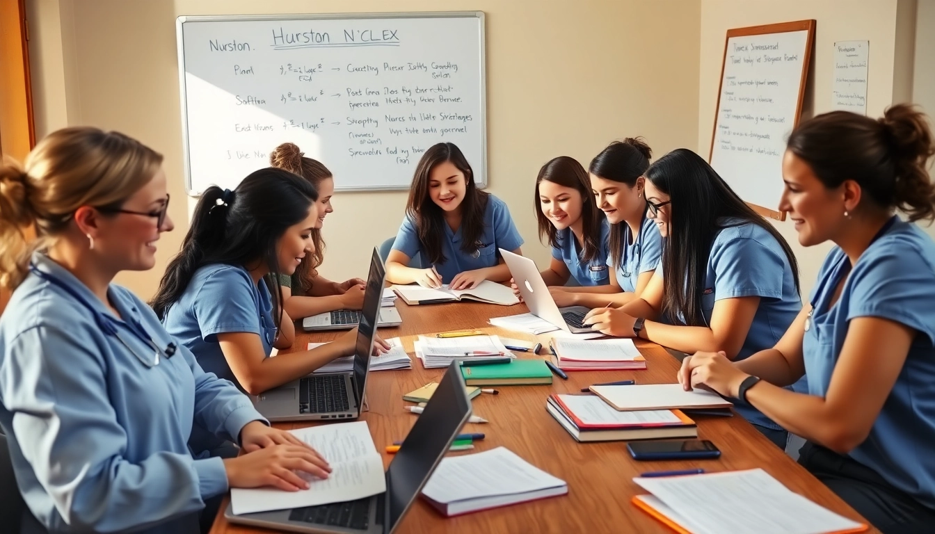 Students studying together at the Houston Trusted Nclex review center, capturing engagement and teamwork.