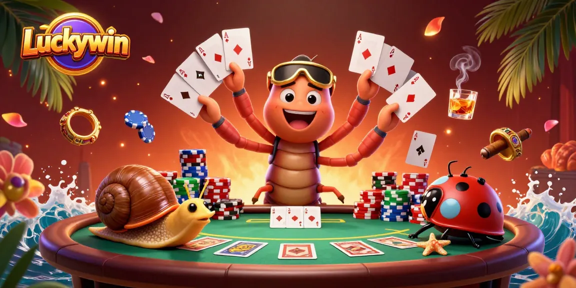 Experience thrilling moments at Luckywin with a vibrant poker dealer and exciting gameplay elements.