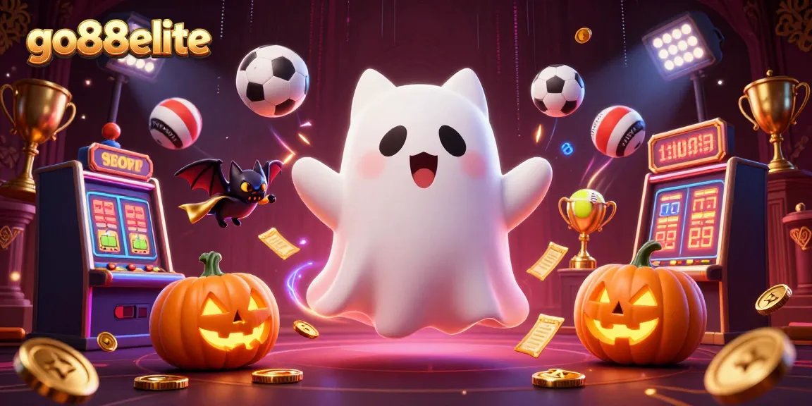 Experience thrilling gameplay at go88elite as a friendly ghost cat wanders through an enchanting haunted casino.