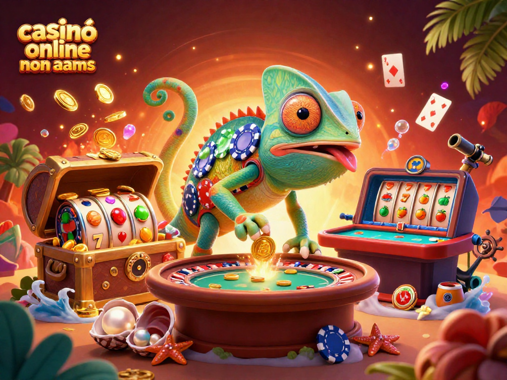 Slot machine e camaleonte nel casinò online non AAMS con ricchezze sottomarine e giochi vivaci.