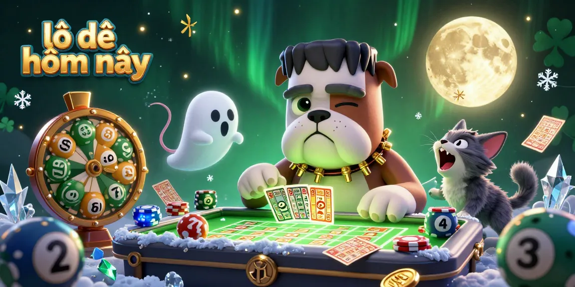 Play lô đề hôm nay at a lively lottery table with vibrant characters and magical elements