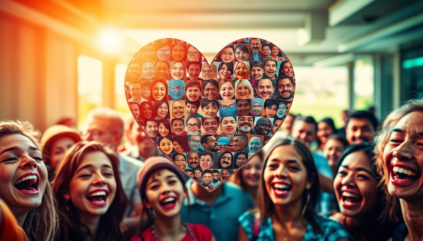 Captivating selfie mosaic featuring diverse expressions creating a vibrant tapestry of faces.