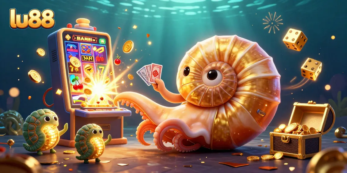Spin the roulette and win big with lu88's stunning casino games in a vibrant underwater scene.