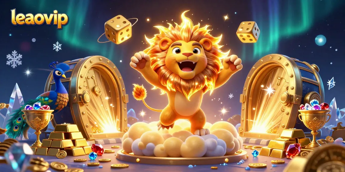 Engage with leaovip's thrilling digital casino experience featuring golden treasures and vibrant illustrations.