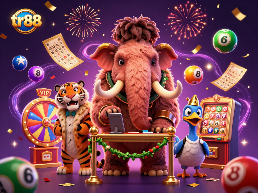 Experience the thrill at tr 88 with engaging lottery and gaming elements in a vibrant scene.